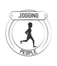 Joggin people label Royalty Free Stock Photo