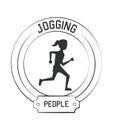 Joggin people label Royalty Free Stock Photo