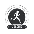 Joggin people label Royalty Free Stock Photo