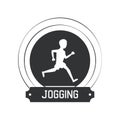 Joggin people label Royalty Free Stock Photo