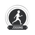 Joggin people label Royalty Free Stock Photo