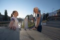 Jogging couple planning running route and setting music