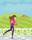 Jogging girl in the countryside