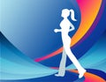 Jogging girl illustration Royalty Free Stock Photo