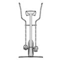 Jogging machine wireframe made of black lines isolated on white background. Front view. 3D. Vector illustration