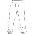 Jogging pants, sport sweatpants sketch drawing, contour lines drawn Royalty Free Stock Photo