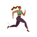 Jogging prson. Runner in motion. Running women sports background. People runner race, training to marathon, jogging and running il