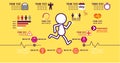 Jogging and running infographics, Vector Illustration