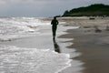 Jogging lonely by the sea