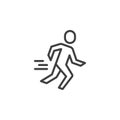 Jogging sports line icon