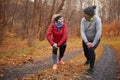 Jogging time during the autumn Royalty Free Stock Photo