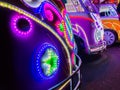 JOGJA, INDONESIA - AUGUST 12, 2O17: Close up of a traditional pedicap transport parket at outdoor with colorful and