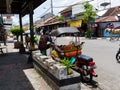 JOGJA, INDONESIA - AUGUST 12, 2O17: A traditional pedicap transport parket at outdoor at jogja Yogyakarta Indonesia