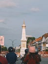 jogja monument in the middle of the road