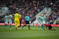 Johan Mjallby fouls Nicky for a penalty during the Liam Miller Tribute match
