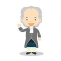 Johan Wolfgang von Goethe cartoon character. Vector Illustration. Kids History Collection