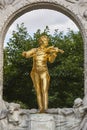 Johann Strauss golden statue in Vienna capital. Austria landmark Royalty Free Stock Photo