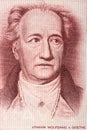 Johann Wolfgang von Goethe portrait from old German money Royalty Free Stock Photo