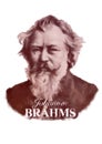 Johannes Brahms oil illustration portrait Royalty Free Stock Photo