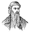 Johannes Gutenberg, vintage illustration