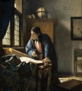 The geographer, 1669 by Dutch golden age painter Johannes Vermeer