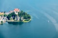 Johannesberg Chapel, Traunkirchen and lake Traunsee in Salzkammergut, Austria