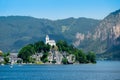 Johannesberg Chapel, Traunkirchen and lake Traunsee in Salzkammergut, Austria