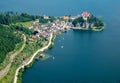 Johannesberg Chapel, Traunkirchen and lake Traunsee in Salzkammergut, Austria