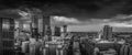 Johannesburg city skyline and high rise towers and buildings in black and white HDR Royalty Free Stock Photo