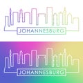 Johannesburg skyline. Colorful linear style.