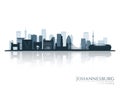 Johannesburg skyline silhouette with reflection. Royalty Free Stock Photo