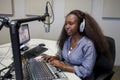 Diverse Students on College Campus Radio station Royalty Free Stock Photo