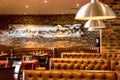 Interior of Booth style Restaurant Diner with Brown Interior