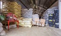 Animal feed supplier warehouse.