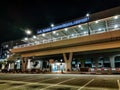 Johannesburg , South Africa - 25 Jan 2020: A night landscape of O R Tamboo internation airport in Johannesburg South Africa