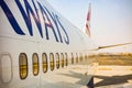 British Airways Boeing 747-400 parked on the tarmac at an airport Royalty Free Stock Photo