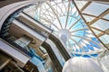 Interior of Glass Dome Roof of Shopping Center Mall Royalty Free Stock Photo