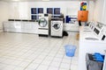 Inside Interior of washing machines in self service laundromat Royalty Free Stock Photo