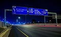 Motorway Signs on Highway at night