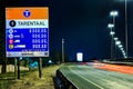 Motorway Signs on Highway at night