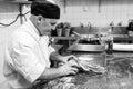 Pastry Chef preparing a gourmet chocolate dessert dish