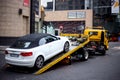 Car being towed away. Royalty Free Stock Photo