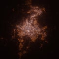 Johannesburg South Africa street lights map. Satellite view on modern city at night. Imitation of aerial view on roads network.