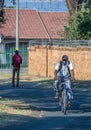 Black workers on their way to work in South Africa