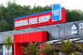 Johanngeorgenstadt, Germany - June 11, 2023: Global Free Shop on German-Czech border between Johanngeorgenstadt town in Erzgebirge