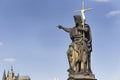 John the baptist with golden cross sculpture at czech republic