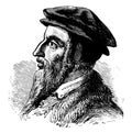 John Calvin, vintage illustration