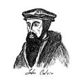 John Calvin 1509-1564 was a French theologian, pastor and reformer in Geneva during the Protestant Reformation. Christian figure Royalty Free Stock Photo