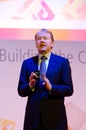 John Chambers at MWC 2012 Royalty Free Stock Photo