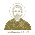 John Chrysostom 349-407 was the archbishop of Constantinople known for his eloquence in preaching and public speaking, his denun Royalty Free Stock Photo